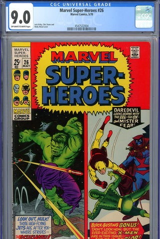 Marvel Super-Heroes #26 CGC graded 9.0 - early Marvel reprints Hulk and D.D. cover