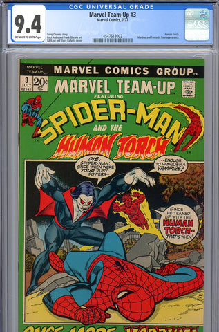 Marvel Team-Up #3 CGC 9.4 - third EVER Morbius appearance - SOLD!