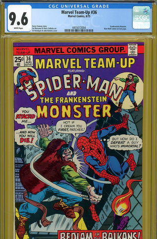Marvel Team-Up #36 CGC graded 9.6 with the Frankenstein monster