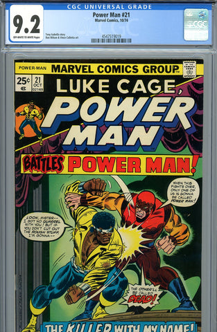 Power Man #21 CGC 9.2 - Power Man battles Power Man