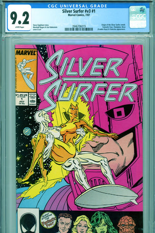 Silver Surfer v3 #1 CGC graded 9.2 origin retold - guest stars galore