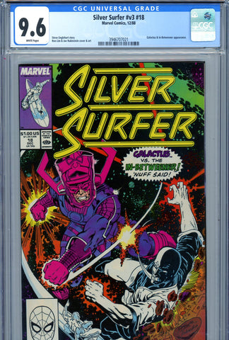 Silver Surfer v3 #18 CGC graded 9.6 Galactus/In-Betweener c/s
