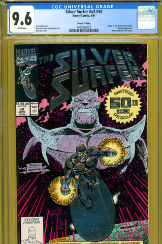 Silver Surfer v3 #50 CGC graded 9.6 SECOND PRINTING origin retold