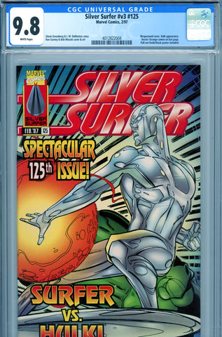 Silver Surfer v3 #125 CGC graded 9.8 wraparound cover Hulk appearance HIGHEST GRADED