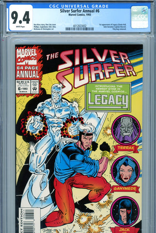 Silver Surfer Annual #6 CGC graded 9.4 first Legacy (becomes Captain Marvel) - SOLD!