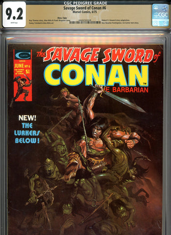Savage Sword of Conan #6 CGC graded 9.2 Nino/Magsino cover PEDIGREE