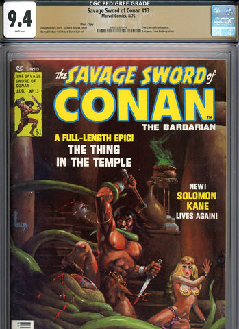 Savage Sword of Conan #13 CGC graded 9.4 - Richard Hescox cover PEDIGREE