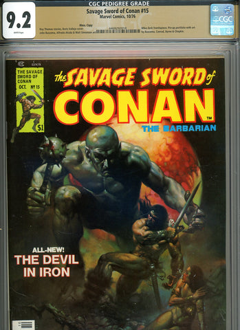 Savage Sword of Conan #15 CGC graded 9.2 - Boris Vallejo cover PEDIGREE