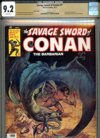 Savage Sword of Conan #21 CGC graded 9.2 - Earl Norem cover PEDIGREE
