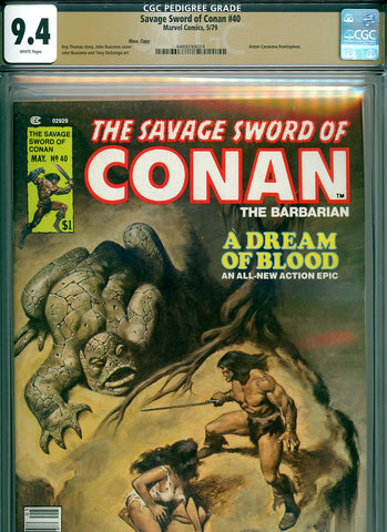Savage Sword of Conan #40 CGC graded 9.4 - John Buscema cover PEDIGREE