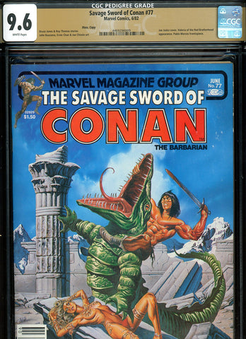 Savage Sword of Conan #77 CGC graded 9.6 - Joe Jusko cover PEDIGREE