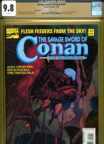 Savage Sword of Conan #223 CGC graded 9.8 - SINGLE HIGHEST GRADED {PEDIGREE} - SOLD!