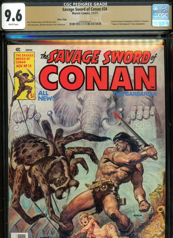 Savage Sword of Conan #24 CGC graded 9.6 - Earl Norem cover PEDIGREE - SOLD!