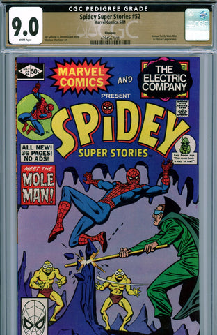 Spidey Super Stories #52 CGC graded 9.0 H. Torch/ Blizzard {PEDIGREE} "DIRECT EDITION" - SOLD!