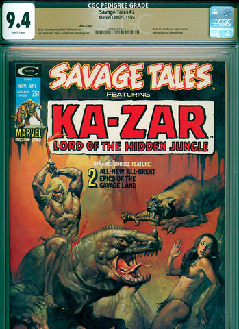 Savage Tales #7 CGC graded 9.4 Boris Vallejo cover PEDIGREE