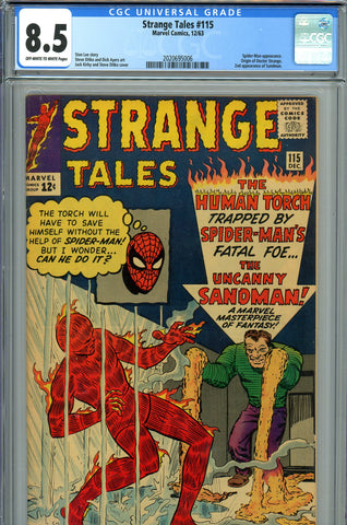 Strange Tales #115 CGC graded 8.5 origin Doc Strange 2nd app. of Sandman