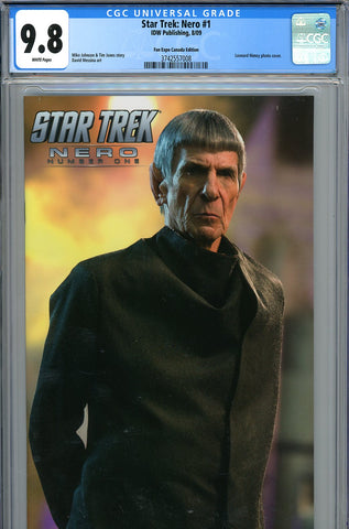 Star Trek: Nero #1 CGC graded 9.8 Leonard Nimoy photo cover - LIMITED TO 1,000 COPIES