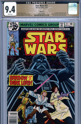 Star Wars #21 CGC graded 9.4 - first original Vader story NEWSSTAND PEDIGREE - SOLD!