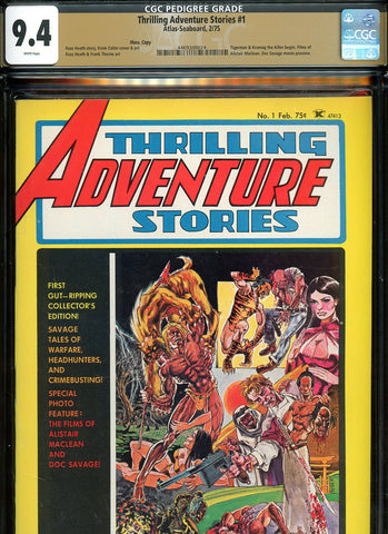 Thrilling Adventure Stories #1 CGC graded 9.4 - Colon cover & art PEDIGREE - SOLD!