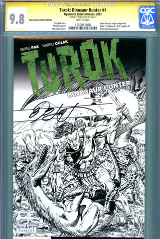 Turok: Dinosaur Hunter #1 CGC graded 9.8 - HIGHEST GRADED signed/SKETCH variant