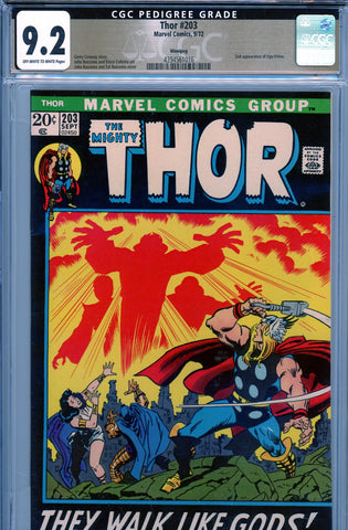 Thor #203 CGC graded 9.2 - John & Sal Buscema cover PEDIGREE - SOLD!