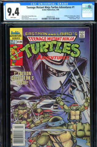 Teenage Mutant Ninja Turtles Adventures #1 CGC graded 9.4 - 1st print NEWSSTAND - SOLD!