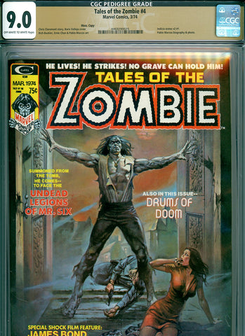 Tales of the Zombie #4 CGC graded 9.0 Boris Vallejo cover PEDIGREE