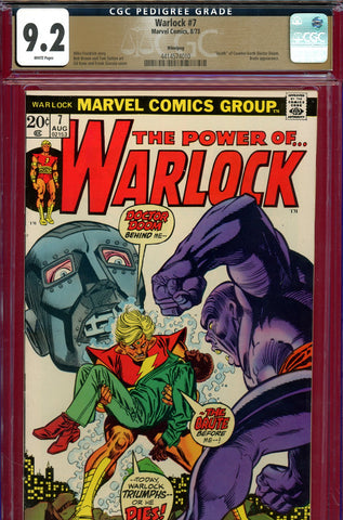 Warlock #7 CGC 9.2 "death" of counter-earth Doctor Doom PEDIGREE