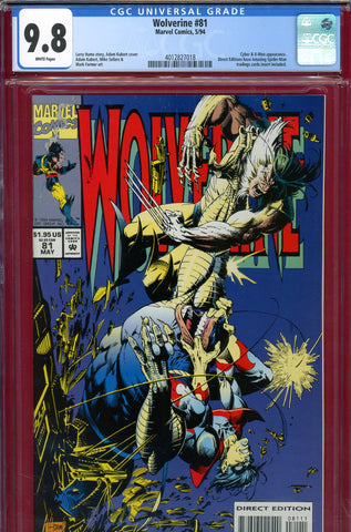 Wolverine #81 CGC graded 9.8 - Cyber and X-Men appearance HIGHEST GRADED