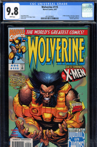 Wolverine #115 CGC graded 9.8 - X-Men, Jubilee & Bastion appearance HIGHEST GRADED