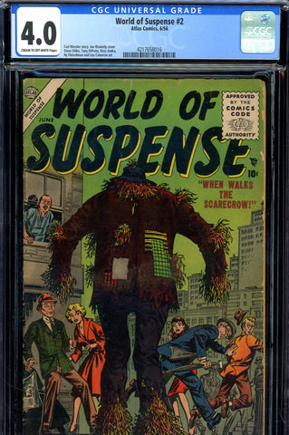 World Of Suspense #2 CGC graded 4.0 scarcity index of 5 Joe Maneely cover - SOLD!