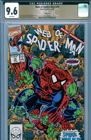 Web Of Spider-Man #70 CGC graded 9.6 PEDIGREE - Spider-Hulk cover and story - SOLD!