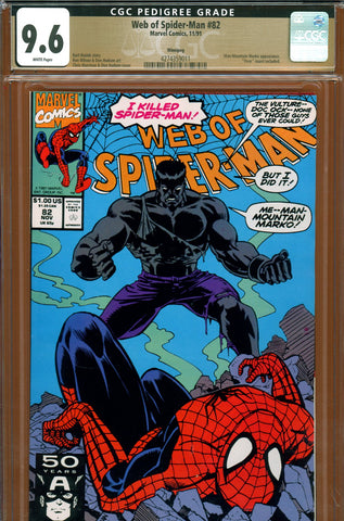 Web Of Spider-Man #82 CGC graded 9.6 PEDIGREE - Man-Mountain Marko c/s - SOLD!