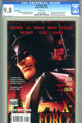 X-Force #22 CGC 9.8 Crain cove and art "movie poster cover" VARIANT EDITION
