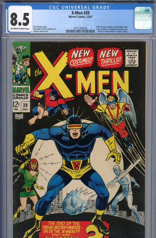X-Men #039 CGC 8.5 new costumes - origin Cyclops - death Mutant-Master - SOLD!
