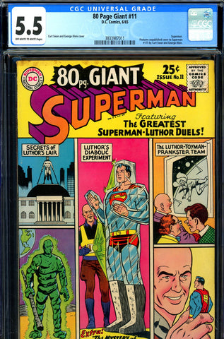 Eighty Page Giant #11 CGC graded 5.5 Superman stories unpublished story