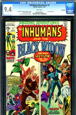 Amazing Adventures #03 CGC graded 9.4 Inhumans/Black Widow PEDIGREE - SOLD!