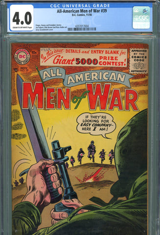 All-American Men of War #039 CGC graded 4.0 - second Rock prototype - SOLD!