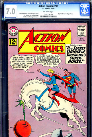 Action Comics #293 CGC graded 7.0 origin of Comet - SOLD!