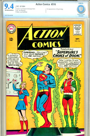 Action Comics #316 CBCS graded 9.4 first Zigi and Zagi - SOLD!