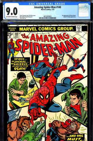 Amazing Spider-Man #140 CGC graded 9.0 first appearance of Gloria Grant - SOLD!