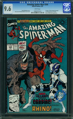 Amazing Spider-Man #344 CGC graded 9.6 first C. Kasady (Carnage) - SOLD!