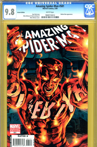 Amazing Spider-Man #581 CGC graded 9.8 VARIANT EDITION HIGHEST GRADED - SOLD!