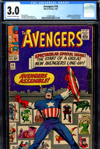 Avengers #16 CGC 3.0 - first "new" team M. of E. disband - SOLD!