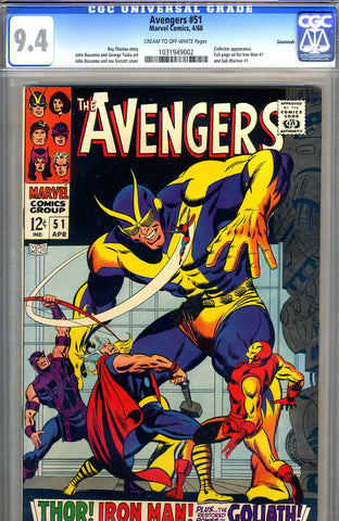 Avengers #51 CGC graded 9.4 - Savannah pedigree - SOLD!