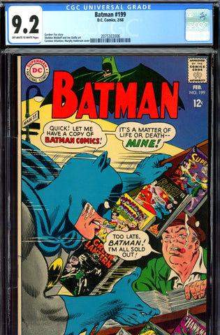 Batman #199 CGC graded 9.2 newsstand comic cover - SOLD!