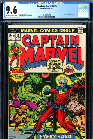 Captain Marvel #25 CGC graded 9.6 - third ever Thanos SOLD!