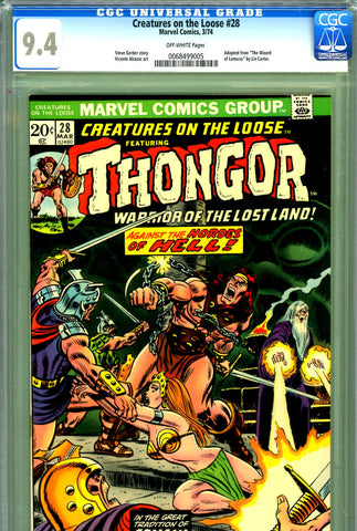 Creatures On the Loose #28 CGC graded 9.4 - Thongor cover and story