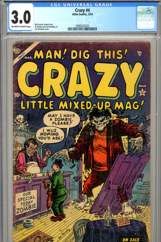 Crazy #4 CGC graded 3.0 SCARCE! "I Love Lucy" satire Maneely cover - SOLD!