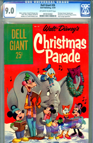 Dell Giant #26 CGC graded 9.0 Christmas Parade (1959) - SOLD!